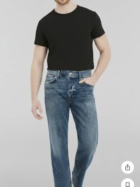 Asos Design Men's Classic Straight-Leg Blue Jeans